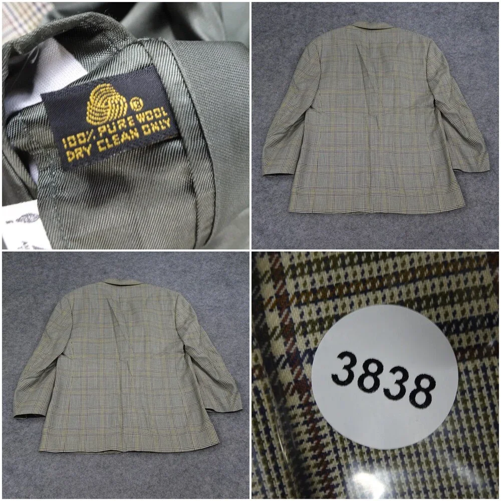 Brooks Brother Sports Jacket Mens 41R Brown Wool Coat Blazer Plaid